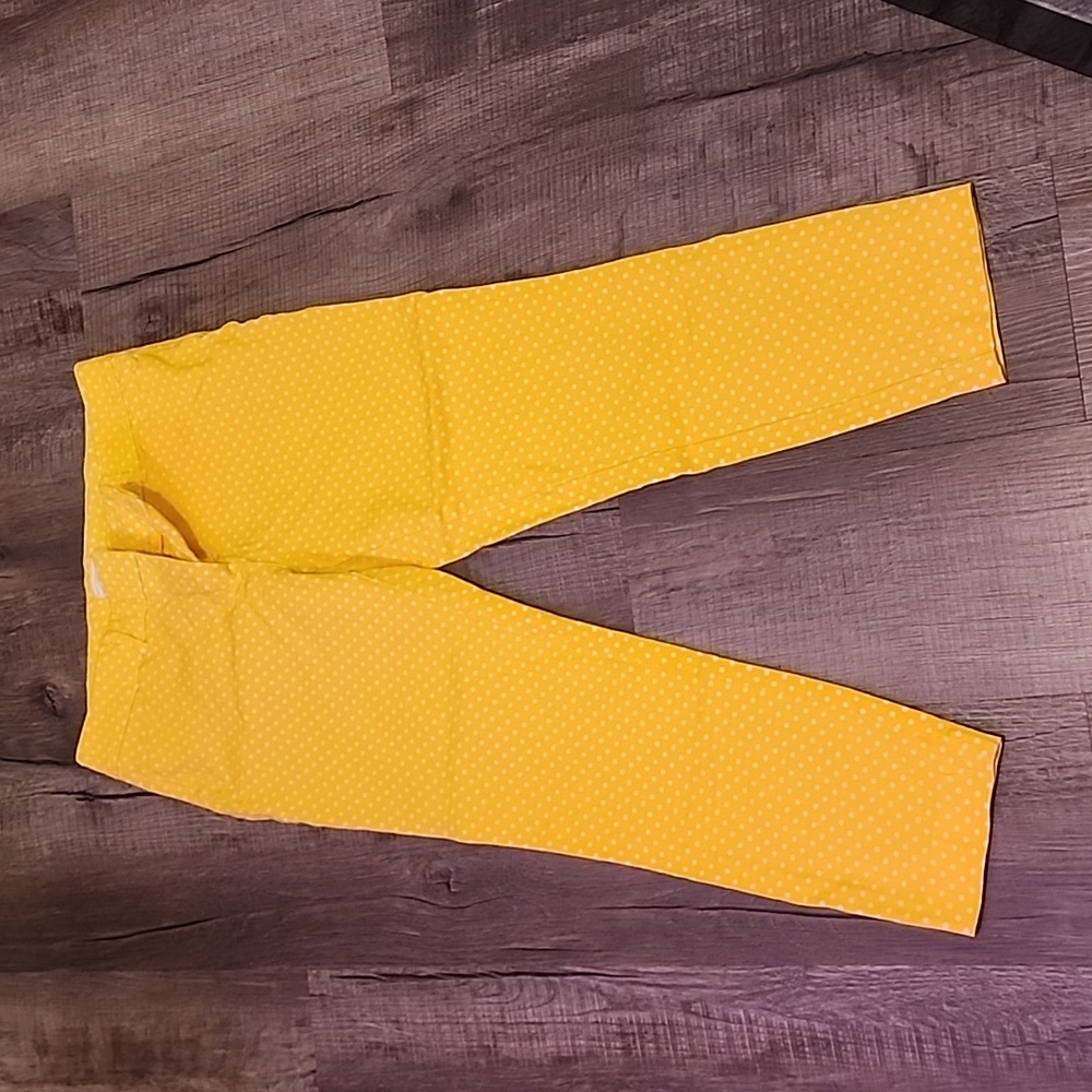 New York & Company Yellow Polka Dot Capris